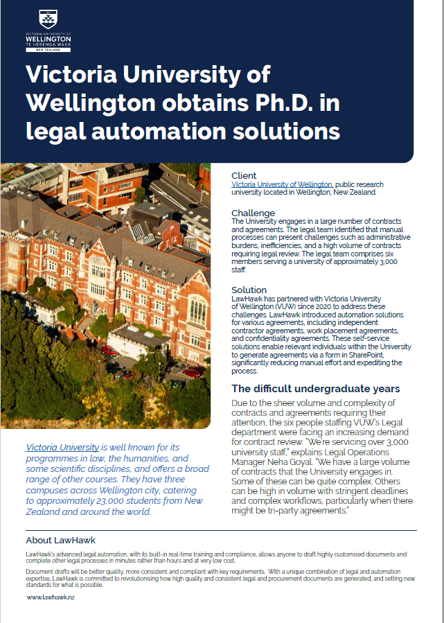 Victoria University of Wellington Case Study